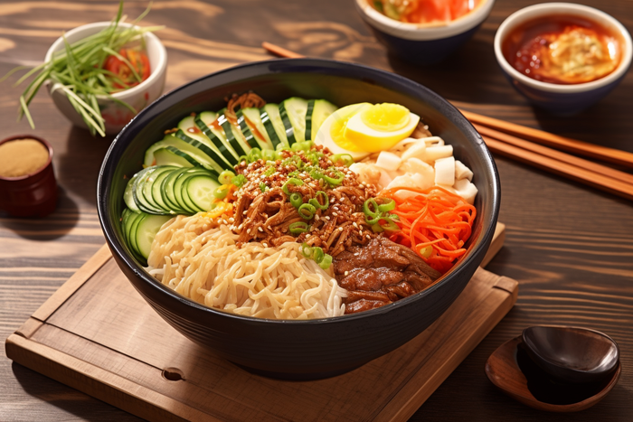 石锅拌饭拌面美食摄影图(4032x2688)
