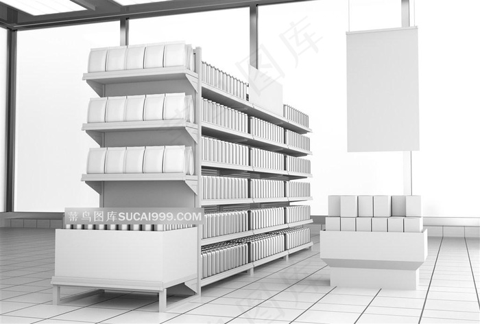 地板上的货架