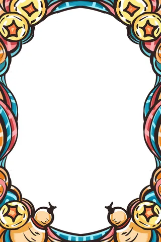 国潮祥云金币边框免抠元素