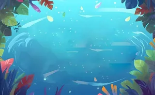 湖水树叶小清新背景