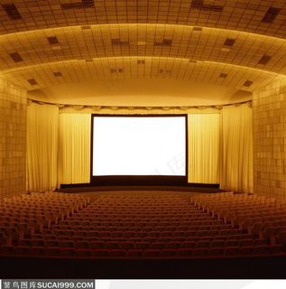 金色的剧院剧场舞台会场 大会堂