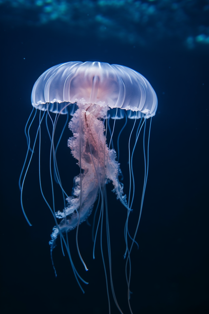 海洋里的发光水母摄影图 (2688x4032)
