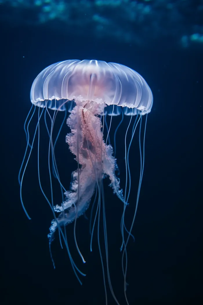 海洋里的发光水母摄影图 (2688x4032)
