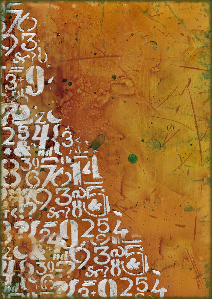 数字花纹黄色背景图片