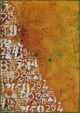 数字花纹黄色背景图片