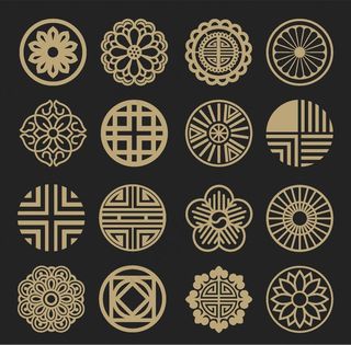 中式古典纹样免抠传统装饰花纹素材