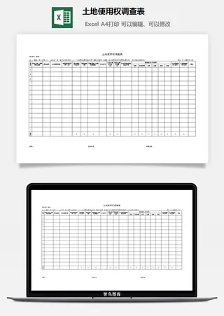 土地使用权调查表excel模板