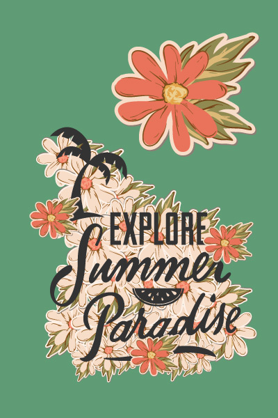 夏天海报|矢量|插画|扁平|风格