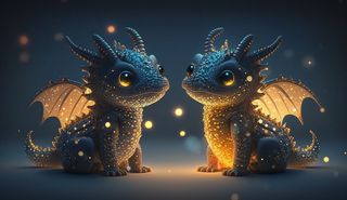 温馨、龙、眼睛、可爱、甜蜜