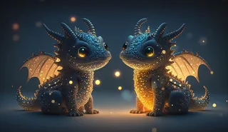 温馨、龙、眼睛、可爱、甜蜜