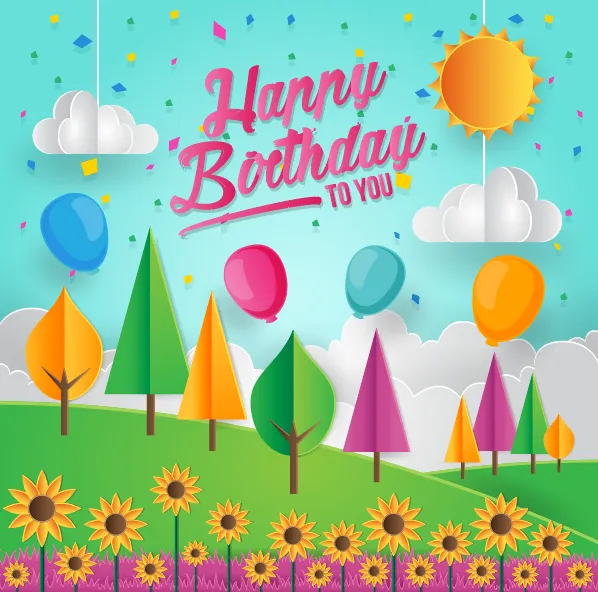 设计儿童生日背景eps,ai矢量模版下载
