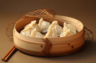 蒸饺饺子美食摄影图