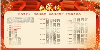 红色光荣榜喜庆展板