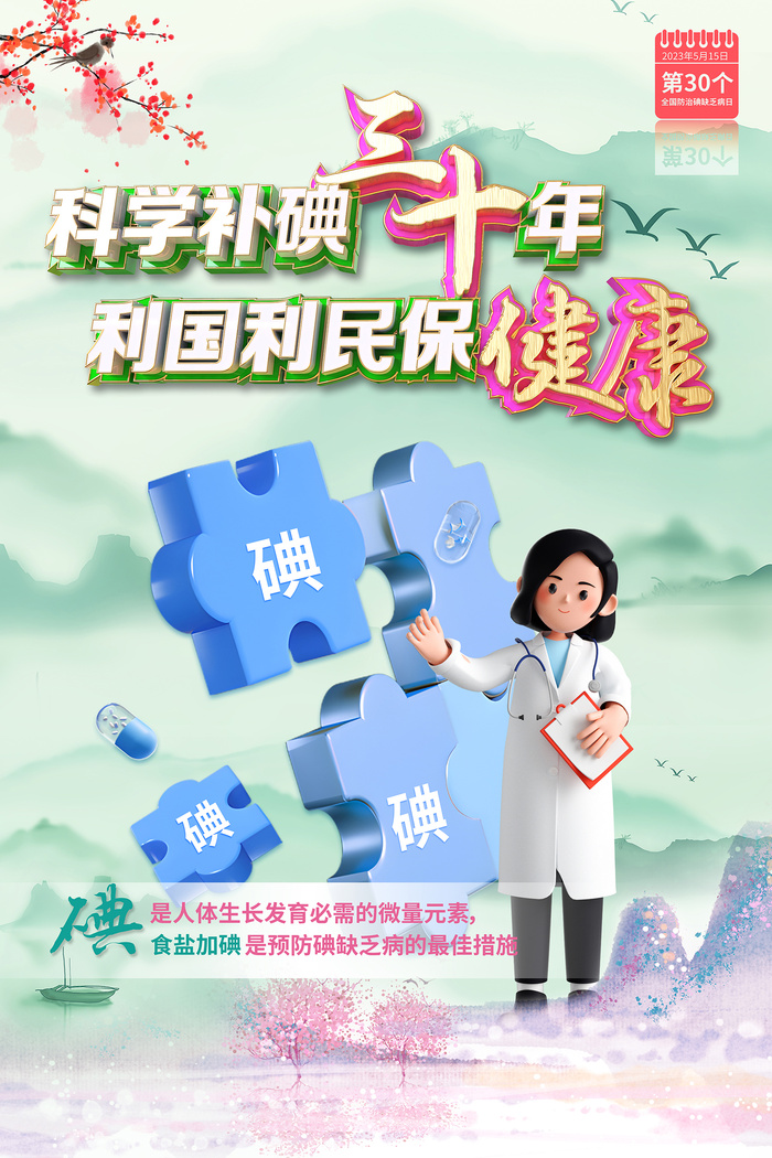2023年防治碘缺乏病日海报psd模版下载