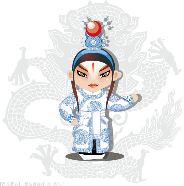卡通京剧戏剧人物脸谱插画PNG图片 国潮中国风Q版戏剧人物PS素材