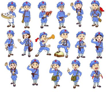 红军卡通人物设计图案