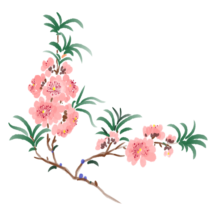 春天浪漫粉红色樱花手绘樱花梅花桃花花朵图片PNG免扣素材