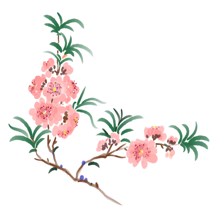 春天浪漫粉红色樱花手绘樱花梅花桃花花朵图片PNG免扣素材