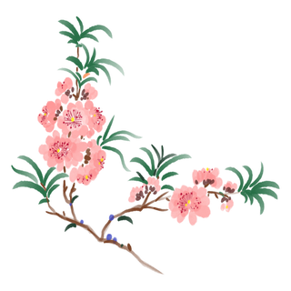 春天浪漫粉红色樱花手绘樱花梅花桃花花朵图片PNG免扣素材