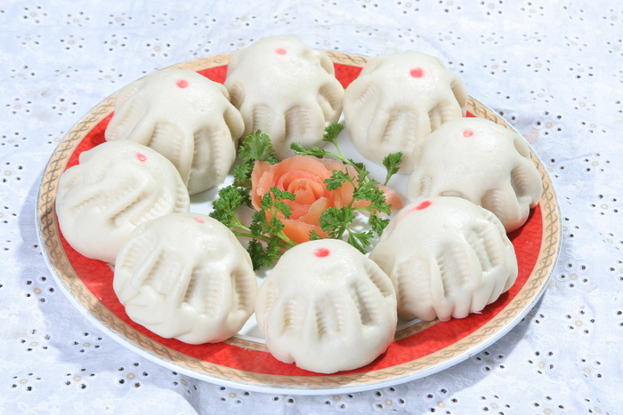 豆沙蛋黄包