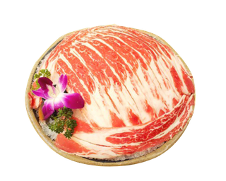 精品雪花肥牛   火锅  肥牛 菜品  带花摆盘