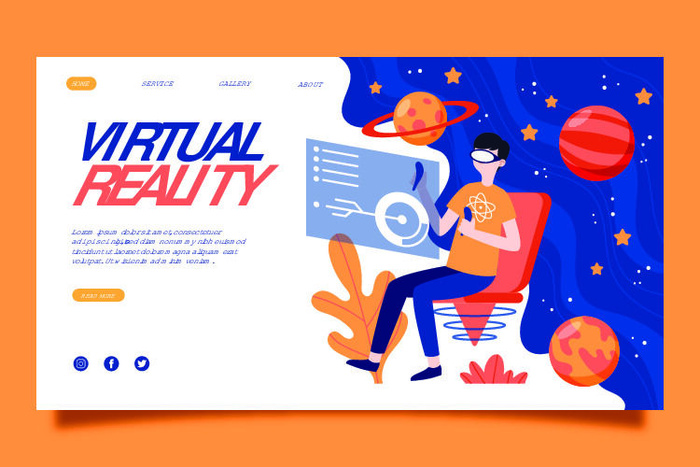 时尚大气元宇宙VR虚拟现实AR网页Banner海报设计模板AI矢量图素材