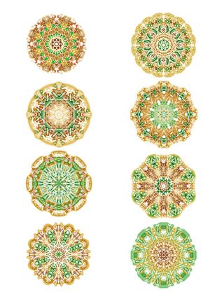 中国风古典民族风手绘曼陀罗花纹圆形插画AI矢量装饰图案PSD素材