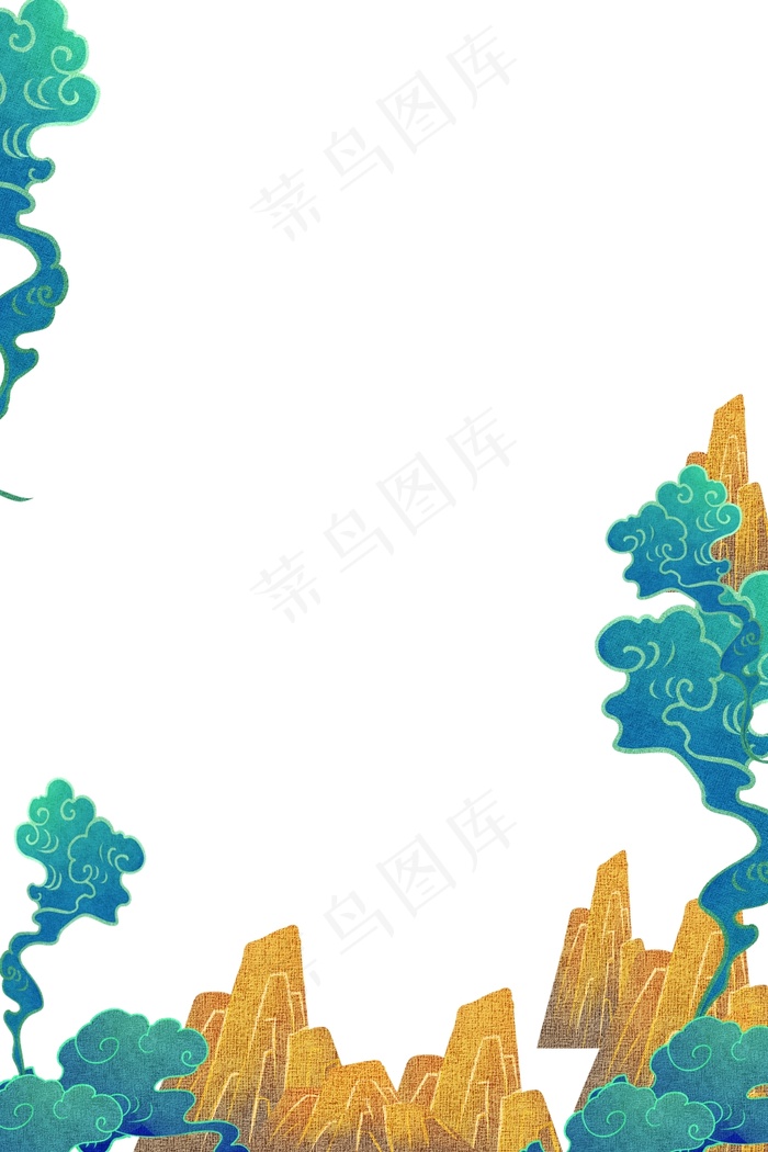 国潮手绘相框psd分层模板