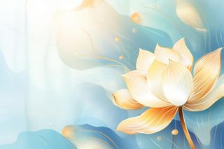 创意清新淡蓝色荷花古风背景