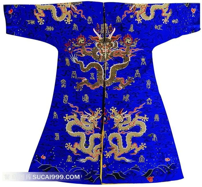 蓝底龙纹服饰