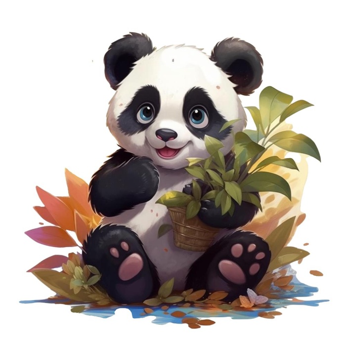 卡通动物熊猫插画