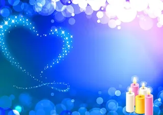 蓝色心形梦幻背景图片