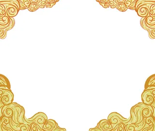 中国风国潮祥云插画手绘云彩图案海报云层装饰背景PSD设计素材