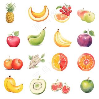 水果种类素材卡通插画免抠