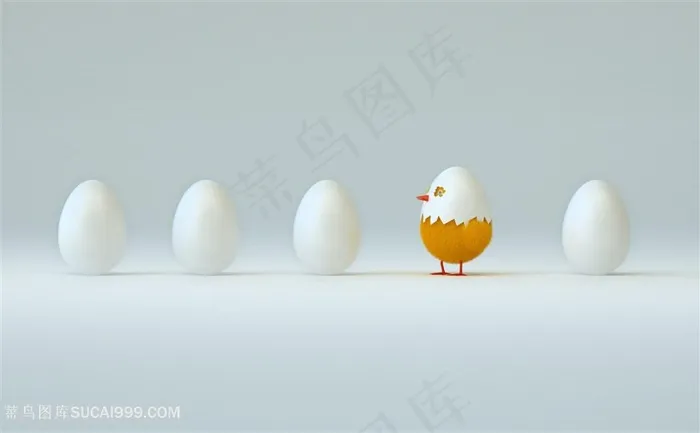 鸡蛋与小鸡创意高清图片