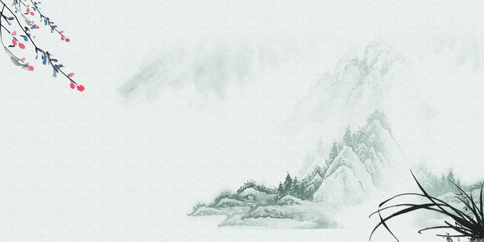 中国风传统水墨古风古典展板边框工笔画PS海报背景平面设计素材