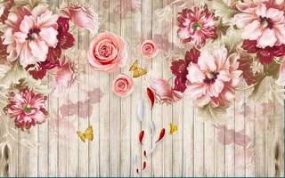 现代简约花朵背景墙