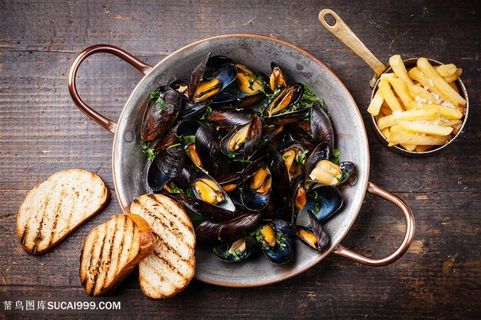 海鲜蛤蜊食物高清图片