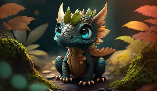 可爱小龙，大眼睛，梦幻，综合使用