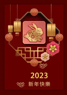 兔年2023年快快红色海报