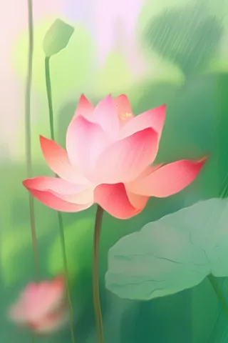 创意意境荷花粉色雾面背景