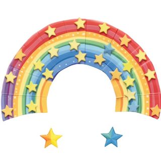 彩虹星星云朵免抠