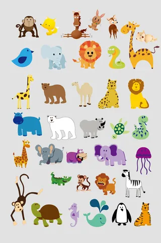 AI矢量卡通动物