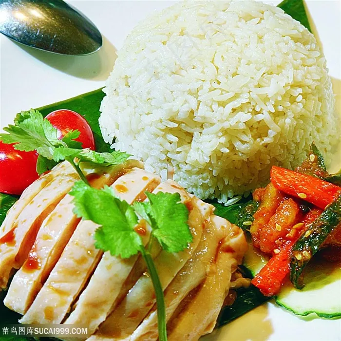 中华美食海南鸡饭实拍摄影图