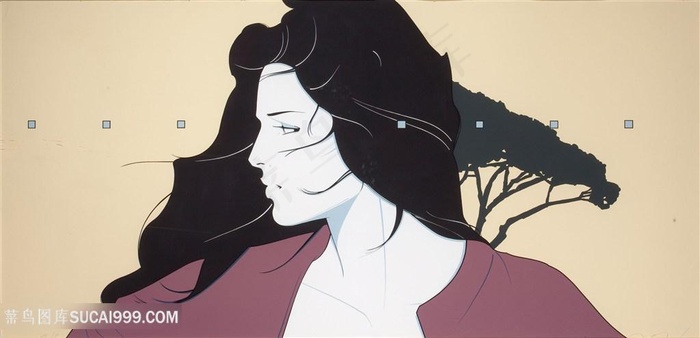 帕特里克安吉尔手绘美女肖像艺术挂画