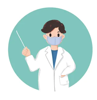 男医生讲解医疗知识动作图