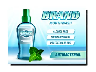 矢量口腔牙刷与冲洗器广告