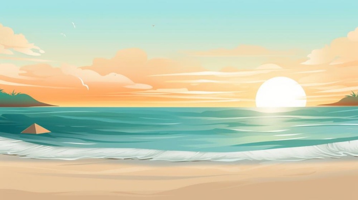 海滩沙滩阳光背景(1456x816)