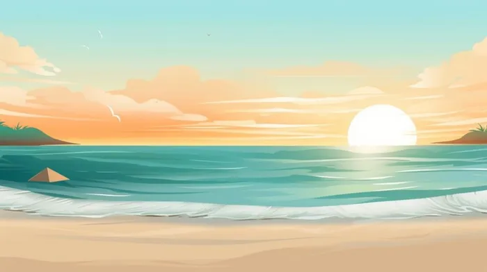 海滩沙滩阳光背景(1456x816)
