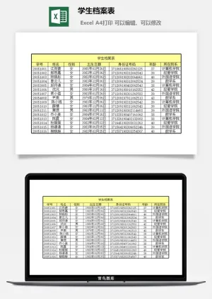 学生档案表财务行政EXCEL模板